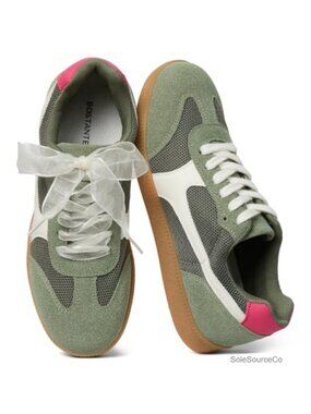 Women's Retro Fashion Sneakers Lace-Up Mesh Flats for Walking